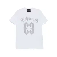 Tricouri John Richmond White Cotton-Blend T-Shirt With Logo Barbati