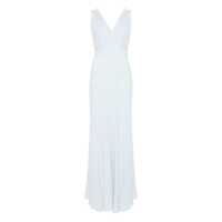 Rochii Semicouture Light Blue 'Marisol' Long Dress With V-Neck Femei