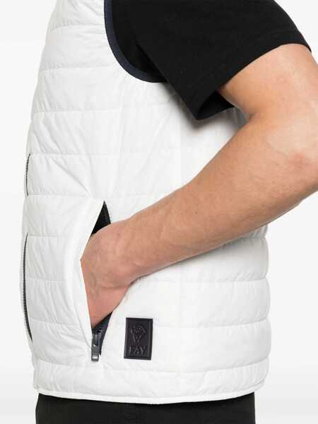 Geci de iarna Fay FAY PADDED ZIP VEST JACKET White Barbati (BM 17557389) 5