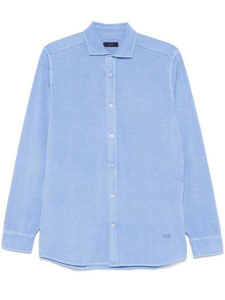 Camasi casual Fay FAY JERSEY TINTO FROSTED SHIRT Light Blue Barbati (BM 17557419) 1