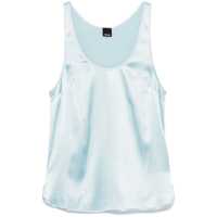 Topuri 'Crazy' Light Blue Sleeveless Top With Round Neck In Silk Stretch Blend Woman Femei