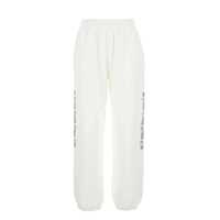Pantaloni casual 'Plumcake' White Pants With Elastic Drawstring Waist And Side Print In Cotton Woman Femei