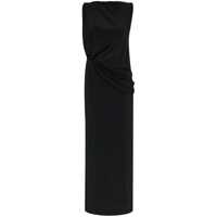Rochii 'La Robe Peplo' Black Long Dress With Square Neck And Cut-Out Detail On The Side In Viscose Blend Woman Femei