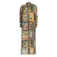 Rochii 'Jau' Multicolor Long Dress With All-Over Print And Side Slits In Silk Woman Femei