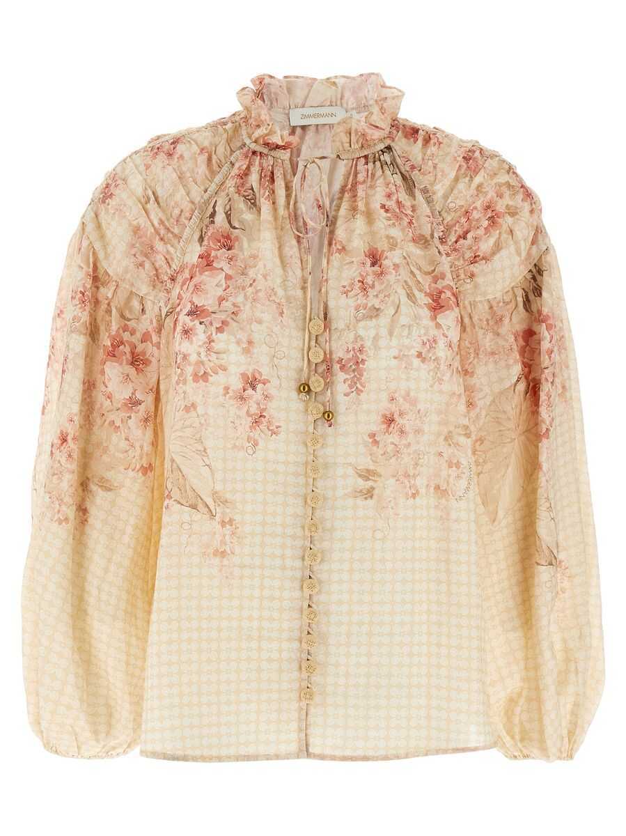 Bluze ZIMMERMANN Zimmermann Printed Blouse WHITE Femei (BM 17560641) 4