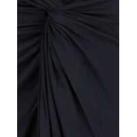 Imbracaminte FEDERICA TOSI Dama - Fuste FEDERICA TOSI Black Long Skirt With Ruches And Front Single Slit In Fabric Woman Black Femei (BM 17560890) - B-mall.ro