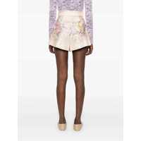 Pantaloni casual ZIMMERMANN Dama - Pantaloni casual ZIMMERMANN Zimmermann Silk And Cotton Blend Shorts Beige Femei (BM 17560902) - B-mall.ro
