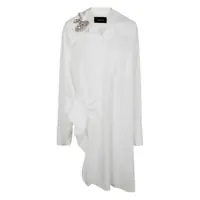 Rochii Simone Rocha Oversized Gathered Slit Detail Shirt With Embroidered Clothing Femei