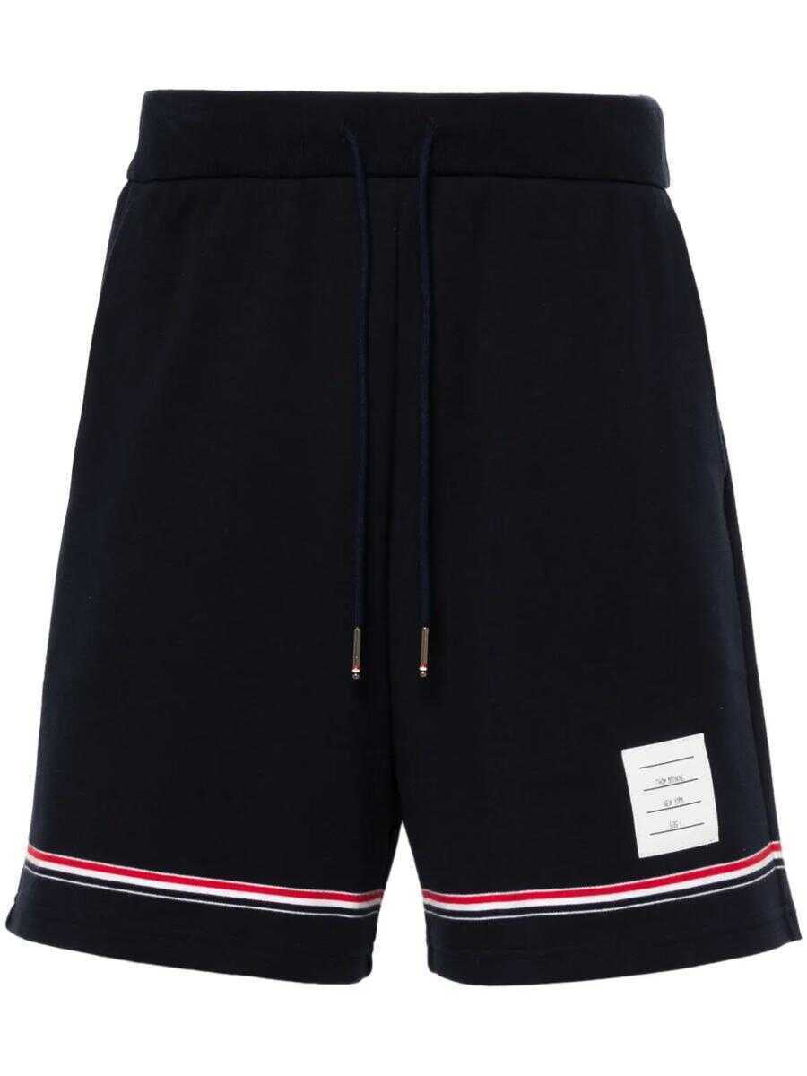 Pantaloni Thom Browne Thom Browne Mid-Rise Athletic Shorts BLUE Barbati (BM 17562138) 1