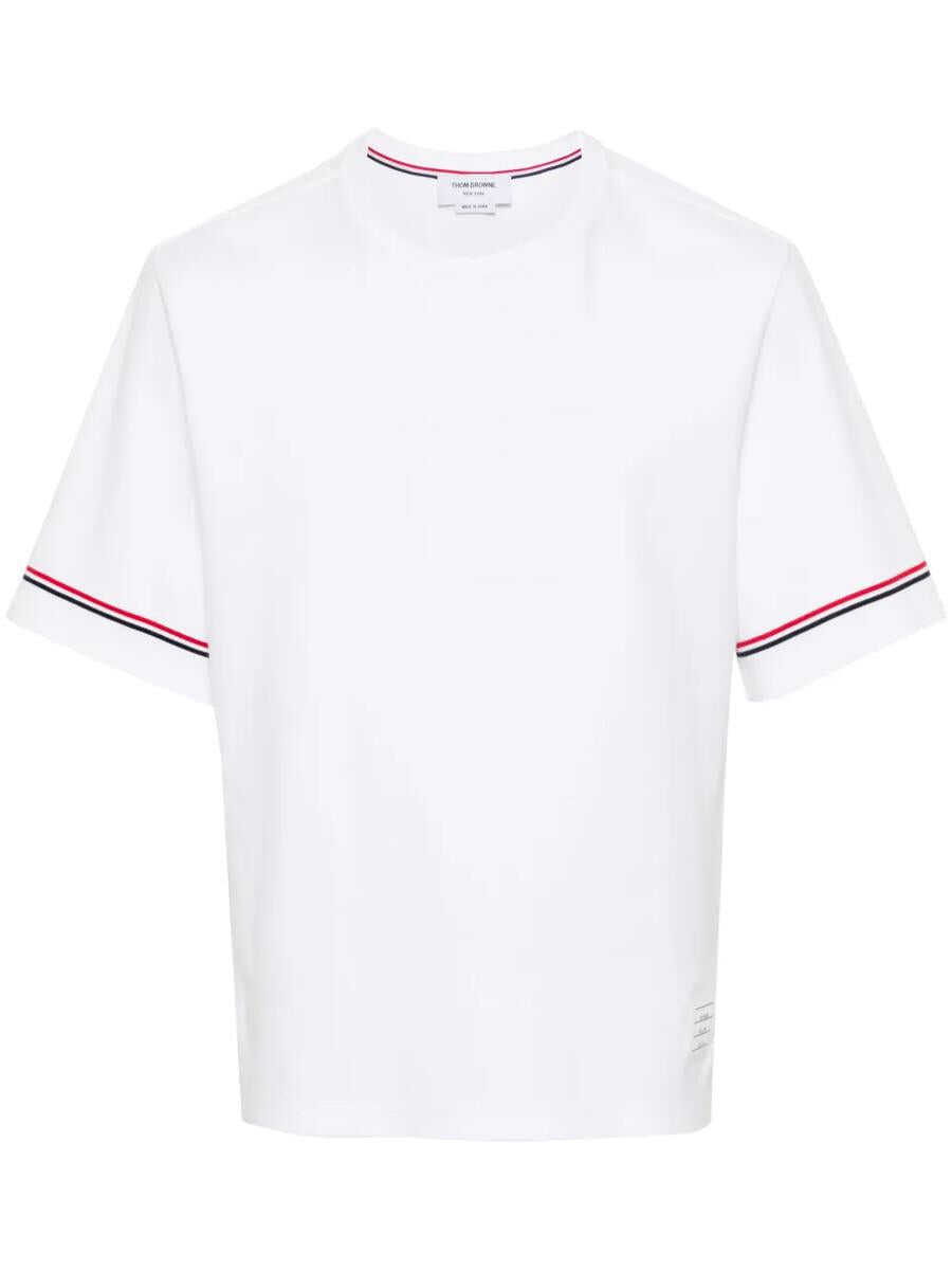 Tricouri Thom Browne Thom Browne Rwb Stripe T-Shirt WHITE Barbati (BM 17562141) 1