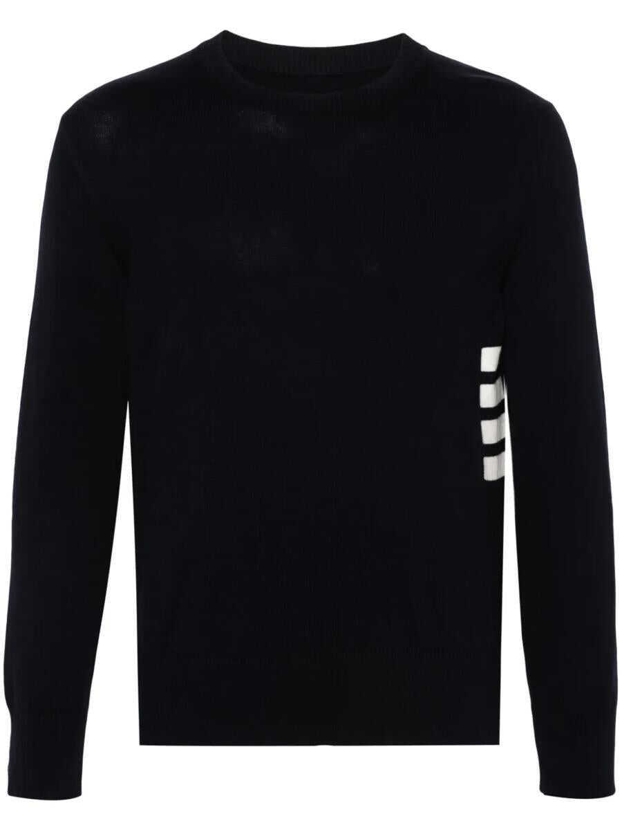 Pulovere Thom Browne Thom Browne 4-Stripe Detail Sweater BLUE Barbati (BM 17562147) 1