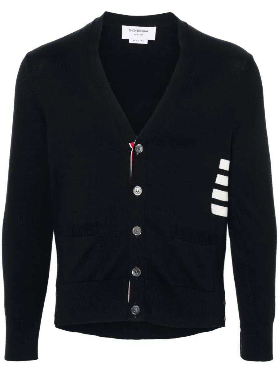 Cardigane Thom Browne Thom Browne V-Neck Cardigan BLUE Barbati (BM 17562153) 1