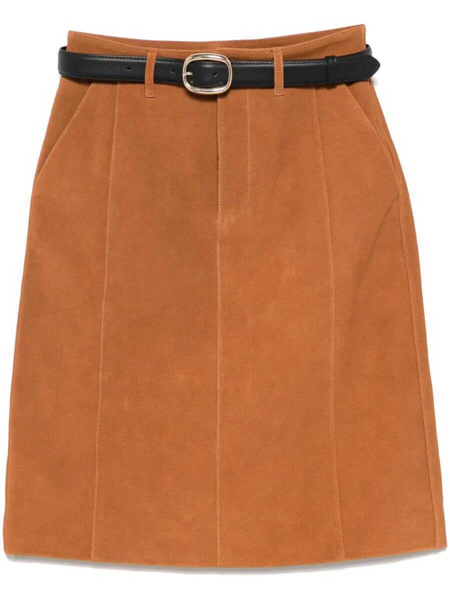 Fuste Self-Portrait Self-Portrait Skirt BROWN Femei (BM 17562222) 1