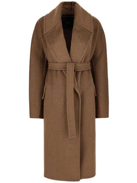 Paltoane Max Mara Max Mara Attuale Oversize Belted Coat BROWN Femei (BM 17562645) 1