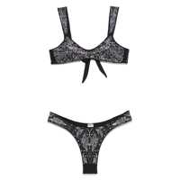 Costume de baie Black Bikini With All-Over Bead Decorations In Tech Fabric Woman Femei