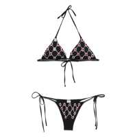 Costume de baie Black Bikini With Triangle Design And All-Over Crystal Decorations In Tech Fabric Woman Femei