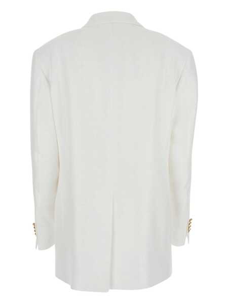 Geci Tagliatore White Jacket With Pointed Lapels And Front Pockets In Viscose Blend Woman WHITE Femei (BM 17563479) 2