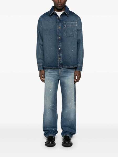 Blugi A.P.C. Blue Five-Pocket Jeans With All-Over Paint Effect In Cotton Man BLUE Barbati (BM 17563581) 2