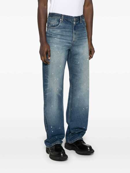 Blugi A.P.C. Blue Five-Pocket Jeans With All-Over Paint Effect In Cotton Man BLUE Barbati (BM 17563581) 3