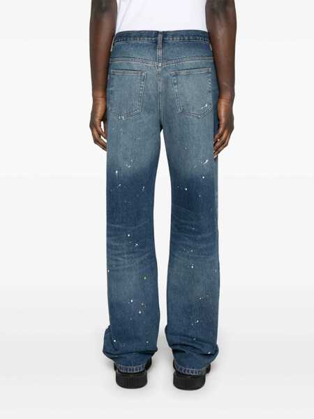 Blugi A.P.C. Blue Five-Pocket Jeans With All-Over Paint Effect In Cotton Man BLUE Barbati (BM 17563581) 4
