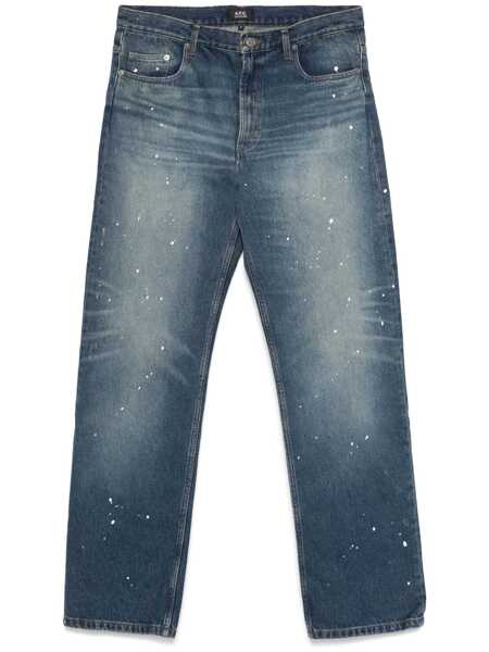 Blugi A.P.C. Blue Five-Pocket Jeans With All-Over Paint Effect In Cotton Man BLUE Barbati (BM 17563581) 1