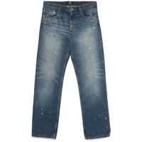 Blugi Blue Five-Pocket Jeans With All-Over Paint Effect In Cotton Man Barbati