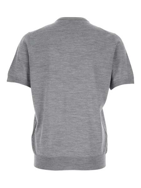Pulovere Lardini Grey Ribbed Crewneck Sweater In Wool And Silk Blend Man GREY Barbati (BM 17564355) 2