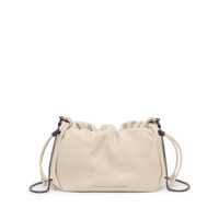 Genti de umar 'Mellow' Beige Crossbody Bag With Drawstring Closure And Chain Shoulder Strap In Leather Woman Femei