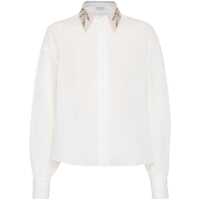Camasi Brunello Cucinelli Organza Cotton Shirt With Embroidery Femei
