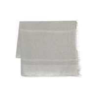 Esarfe Grey Scarf With Rectangular Design And Frayed Edges In Linen Blend Woman Femei