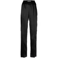 Pantaloni casual Black Loose Pants With Logo In Stretch Silk Woman Tom Ford Femei