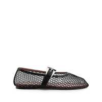 Balerini 'Sveva' Black Ballet Flats With Mesh Design And Buckle Closure In Fabric And Leather Woman Femei