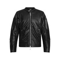 Geci biker DSQUARED2 Black Biker Jacket With Zip Closure And Twinbro Logo Imprinted On The Back In Leather Man