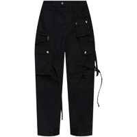 Pantaloni DSQUARED2 'Kawaii Utility' Black Pants With Patch Cargo Pockets And Adjustable Buckle Straps In Cotton Man