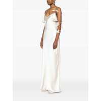 Rochii Self-Portrait Dama - Rochii Self-Portrait Beige Long Dress With Spaghetti Straps And Ruched Details In Tech Fabric Woman Beige Femei (BM 17567895) - B-mall.ro