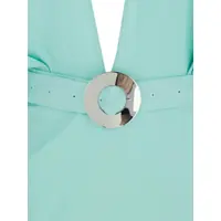 Imbracaminte TALLER MARMO Dama - Rochii TALLER MARMO Florida Light Blue Mini Dress With Adjustable Belt On The Front And Maxi Bow On The Rear In Tech Fabric Woman BLUE Femei (BM 17568069) - B-mall.ro