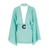 Rochii 'Florida' Light Blue Mini Dress With Adjustable Belt On The Front And Maxi Bow On The Rear In Tech Fabric Woman Femei