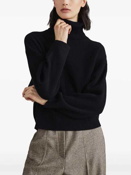 Pulovere Brunello Cucinelli Wool and cashmere sweater Black Femei (BM 17569170) 3