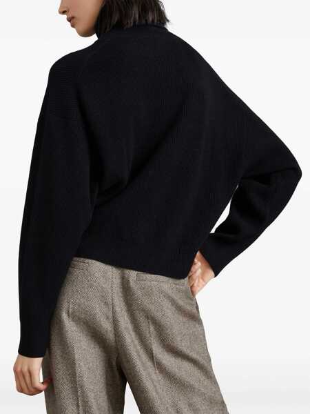 Pulovere Brunello Cucinelli Wool and cashmere sweater Black Femei (BM 17569170) 4