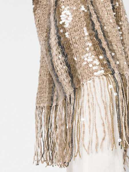 Cardigane Brunello Cucinelli Jute and cotton cardigan Gold Femei (BM 17569194) 5