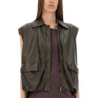 Veste Dama - Veste casual Salvatore Santoro Leather Vest DARK BROWN Femei (BM 17569411) - B-mall.ro