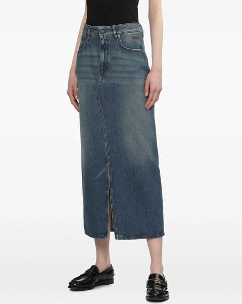 Fuste casual MSGM Long Denim Skirt DENIM Femei (BM 17569468) 3