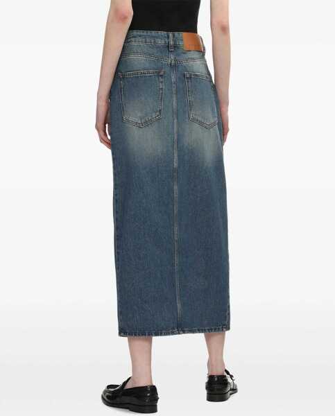 Fuste casual MSGM Long Denim Skirt DENIM Femei (BM 17569468) 4