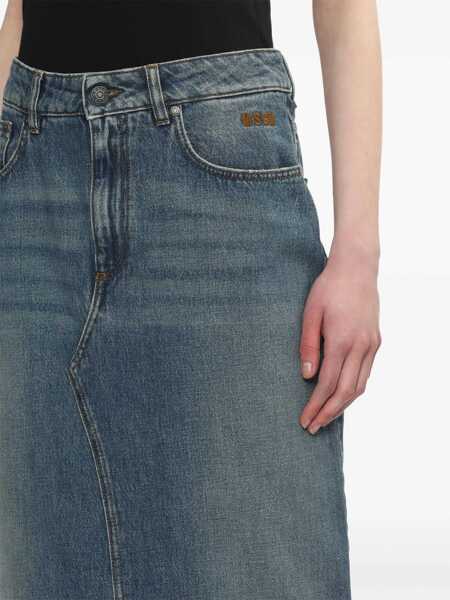 Fuste casual MSGM Long Denim Skirt DENIM Femei (BM 17569468) 5