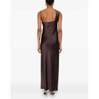 Rochii casual ALYSI Dama - Rochii casual ALYSI Liquid Satin Asymmetrical Dress BROWN Femei (BM 17569507) - B-mall.ro