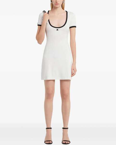 Rochii casual COURRGES Holistic Contrast Mini Dress WHITE Femei (BM 17569552) 2