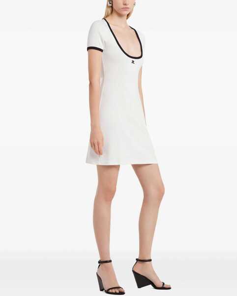 Rochii casual COURRGES Holistic Contrast Mini Dress WHITE Femei (BM 17569552) 3