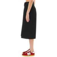 Pantaloni casual MSGM Dama - Pantaloni casual MSGM Wide-Leg Midi Pants BLACK Femei (BM 17569627) - B-mall.ro