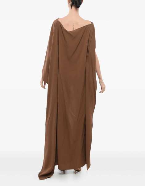 Salopete TALLER MARMO Cape Jumpsuit With Draped Sleeves Brown Femei (BM 17570053) 2