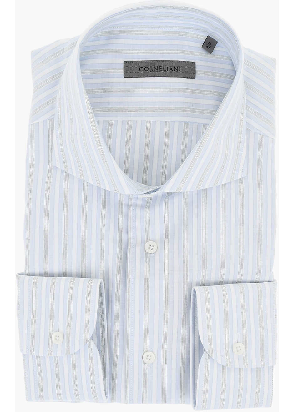 Camasi casual CORNELIANI Balanced Striped Poplin Cotton Shirt Multicolor Barbati (BM 17570068) 1